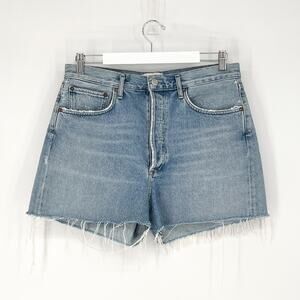 AGOLDE 90s High Rise Cutoff Denim Shorts Riptide Light Wash Size 29